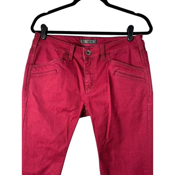 5.11 Tactical Defender-Flex Slim Jeans Womens Size 8 Long Red Mid Rise Utility - Picture 3 of 14